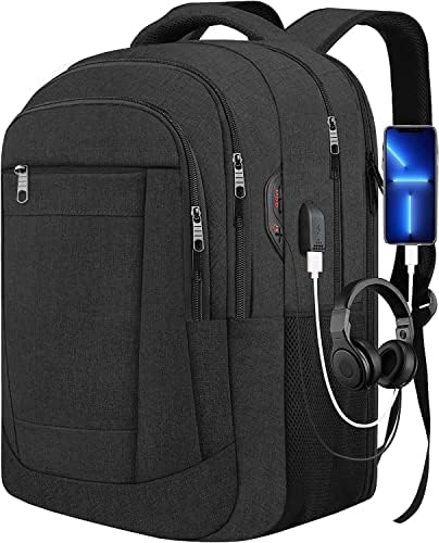 Mochila de computador, mochila de laptop de viagem TSA, bookbag para mulheres homens, trabalho de trabalho de vôo de vôo