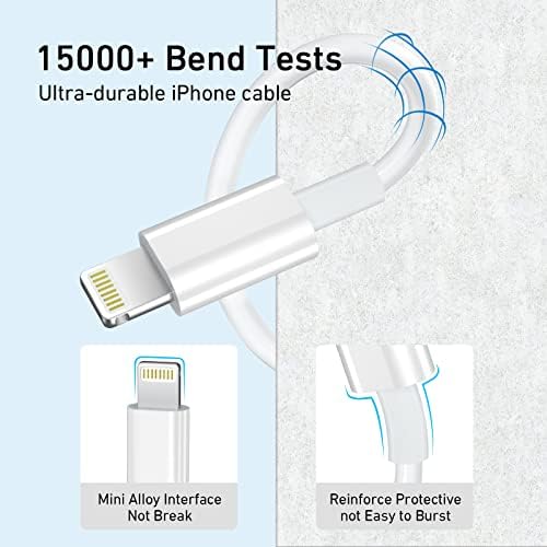IPhone Charger 3pack 10ft [Apple MFI Certified] Long Lightning Cable Data Sync Transferência de cabos de carregamento