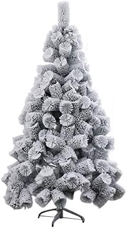 Árvore de Natal de Tree Branca Branca Branca, Neve Artificial Pinheiro Flocked Flocked With Metal Stand Fácil de montar Unith-White