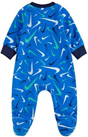 Nike Baby Scribble Swoosh Microfleece Full Zip Footed CoverAll