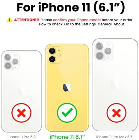 ORNARTO COMPATÍVEL com iPhone 11 Case 6,1 polegadas, com 2 x Protetor de tela Liquid Silicone Gel Rubber Tampa [Edge