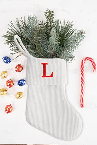 4 PCs meias de Natal, meias de amor personalizadas de 9,5 polegadas de Natal, cartas de amor, meias de malha branca de malha confortável,