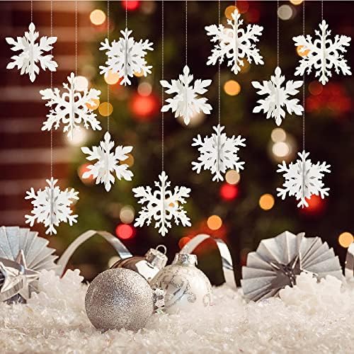 Winter Christmas pendurado Decorações de floco de neve 12 PCs Snowflakes Grus
