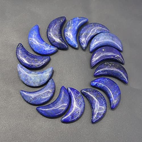 Bodacon Natural Lapis Lazuli Stone Moon Gemstone Home Ornament Decor Colar artesanato Colar de jóias de joias de joias 12pcs