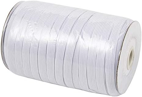 100 jardas brancas de 3/8 de polegada de largura faixa elástica plana rolo de cordão de cinta esticada para costura