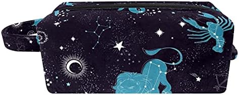 Bolsa de cosméticos para mulheres, Space Galaxy Constellation Zodiac Star Pattern, sacos de maquiagem com alça de acessórios