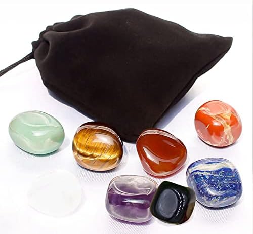 8 PCs Chakra Healing Crystals com bolsa, cristais natuais e pedras preciosas para balanceamento de meditação de cura
