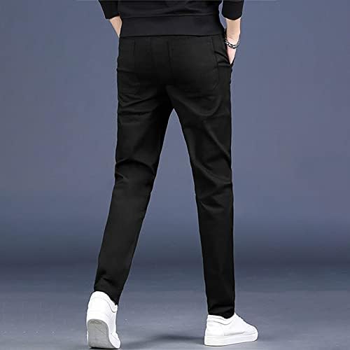 Calça masculina 44x30 Mens outono de inverno perna reta cor sólida cor clássica Fit Casual Casual Size 50 calças para homens