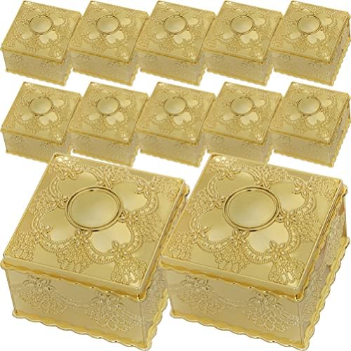 Gadpiparty Boxes de favor da festa de favor da festa de ouro: 12pcs Retornar caixas de presente vazias Candy Goodie Caixas