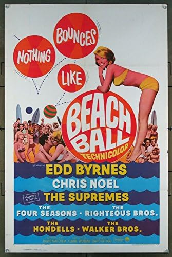 Poster de filme de bola de praia 27x41 filme de praia sixties edd Kookie Byrnes Chris Noel filme dirigido por Lennie Weinrib