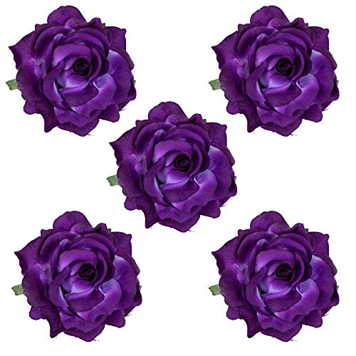 5 PCs Big Rose Flower Clips Broche Pins Acessórios para mulheres meninas Bridal BXH35-5