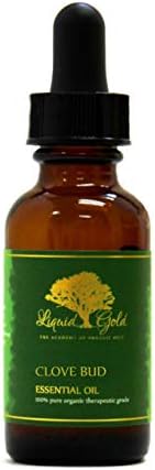 1,1 oz com um goteiro de vidro Premium de cravo -de -broto de óleo essencial líquido dourado puro aromaterapia natural orgânica