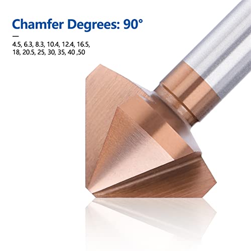 Chanfro 4,5-50mm 3 flauta 90 graus de perfuração revestida Bit Wood Metal Hole Brill Drill Drill Drilling 1pcs