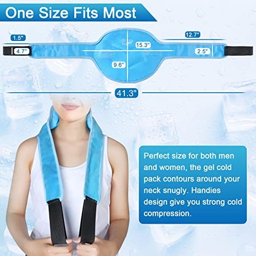Pacote de gelo de pescoço especialista em alívio para lesões em gel reutilizável pacote de gelo para o pescoço compressa com tiras,