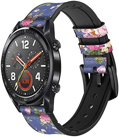 CA0644 Vintage Flower Pattern Leather Smart Watch Band Strap for Wristwatch smartwatch smart watch size