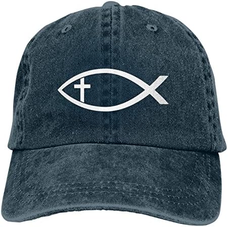 Ichthus com Cross Christian Fish Hat Hap