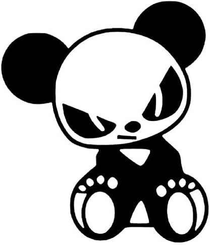 Cartat2s Evil Panda Urso Decalque de Vinil | 6 x 5,1 preto | Fofo fofuly significa | Se encaixa no laptop de caminhões