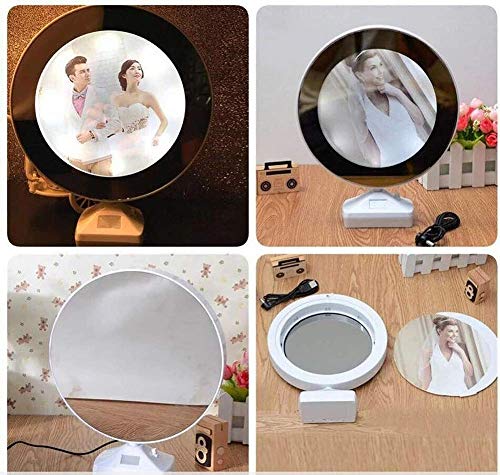 Espelho de maquiagem com luzes, espelho mágico personalizado com quadro de foto LED Presente criativo personalizado para