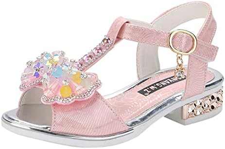 Qvkarw Sapatos infantis Moda solas grossas com sandálias de borboleta de diamante verão aberto da dança estudantil dance Princess Ballerina