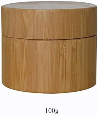 Astrqle 1pcs marrom 100ml 3,4 oz de bambu vazio enchiry corporal corporal cosmético Creme jarra de armazenamento garrafa