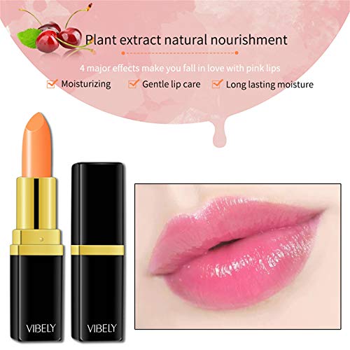 Meu pacote de tinta labial hidratante rosa rosa torna -se LONLOTICK TEMPERATURA LIPOSTUCO Lipstick Protection Lip Lipstick