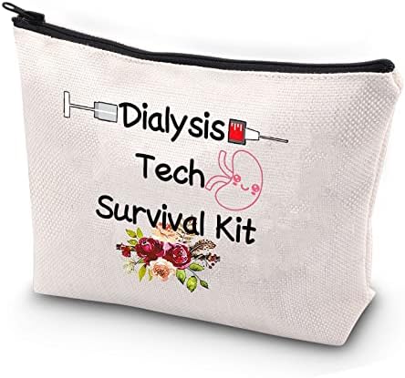 Jytapp Diálise Kit de sobrevivência de sobrevivência da TECH Bag de maquiagem Humor Humor Gift Diálise Bolsa de cosméticos Tecnologia