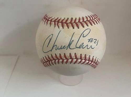 Chuck Carr Marlins/Mets falecido assinado autografado n.l. Baseball JSA A162714