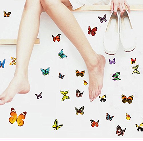 Wallpark Butterflies coloridos adesivos de parede removíveis decalque, quarto de estar com decoração residencial adesiva