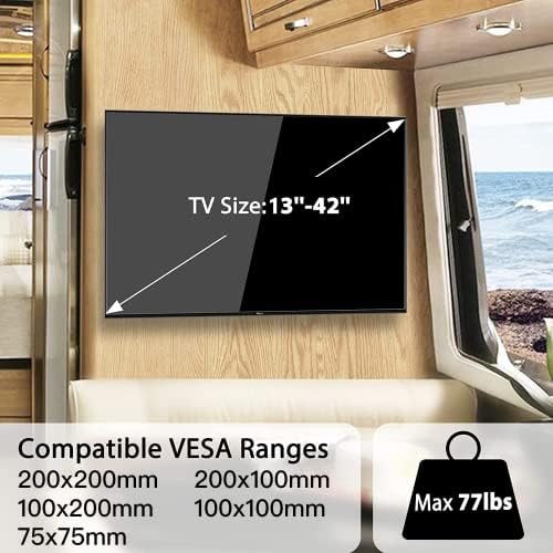 PERLESSmith Lockable RV TV Mount para TVs de 13 a 42 polegadas de até 77 libras, montagem de TV RV para trailer de