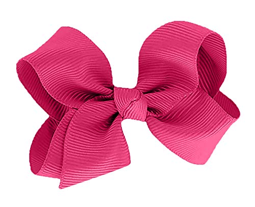 WD2U Girls 3 By 2 Small Grosgrain Knot Boutique Hair Bow French Clip Barrette