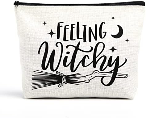 Fkovcdy Witchy Gifts Stuff Stuff Stuff Bag de maquiagem Bag de bruxa Bag de bruxa Bolsa Halloween Presentes de aniversário para amantes