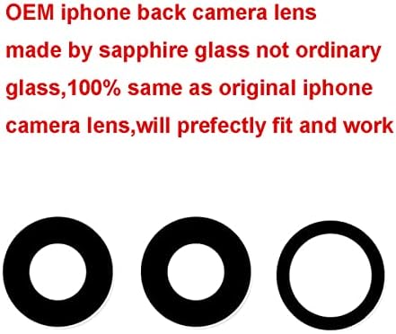 Perzework Original traseiro traseiro da câmera Substituição de vidro para iPhone 11 Pro Max e iPhone 11 Pro e iPhone 11 com adesivo