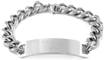 Gatinho de gato mínimo - Bling Chain Chain Stainless Aço Saltela a aço, aparência de gato, gatinho, gatinho, animal, animal