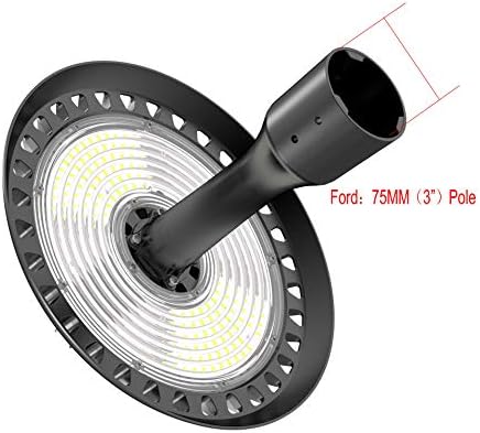 Post Krled Light Top Light 100W LED Circular Area Light Dusk to Dawn (fotocélula, incluindo 13000lm 5500k Pole Garden Luzes de