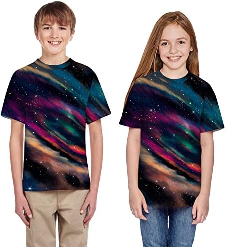 Crianças crianças meninos imprimem tops tops roupas casuais camisetas galáxias meninos meninos tops jovens calça