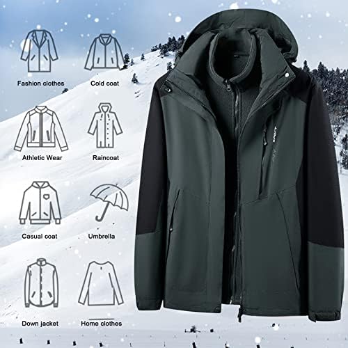 Jackets quentes masculinos Moda 3 em 1 Terno de esqui