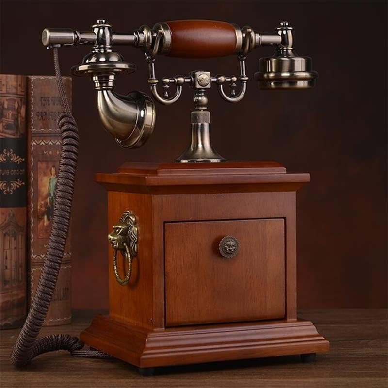 Gayouny retro quadrado quadrado telefone telefonia house office hotel feito de madeira conjunto clássico telefone fixo