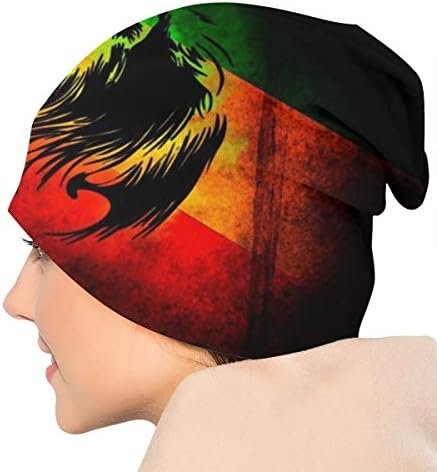 NOVO Design Africano Bandeira O Leão de Judah Rasta Rastafari Jamaica Knit Feanie Chapéu de inverno quente e elástico chapéus de