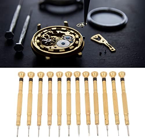 Conjunto de chaves de fenda do relojoeiro, base rotativa de alta precisão 12pcs Chave de fenda Tampa de vidro Tipo de vidro