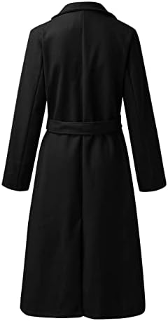 Casaco de inverno twgone para mulheres elegantes casacos de lã longos jaquetas de lapela casaco de lapela com bolsos