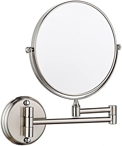 Espelho de maquiagem montado na parede, 8 polegadas de luta de dupla face, espelho de barbear, banheiro 360 espelhos de vaidade giratória,