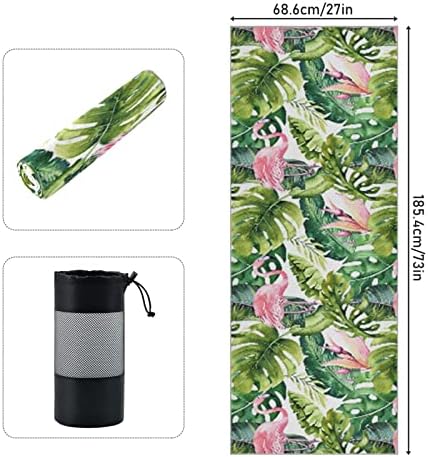 Aunstern Yoga Blanket Tropical-Leaves-Flamingo-Summer Yoga Towel Yoga Mat Toalha