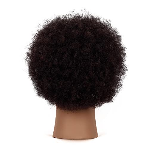Hair Way Manequim Cabeça Afro -Americana Com de Treinamento para Cabelos Humanos Cabeça Cabeça Curada Celra