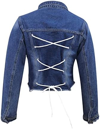 Womens plus size jean jaqueta casual lapela de manga comprida botão de bolso para baixo lavagem