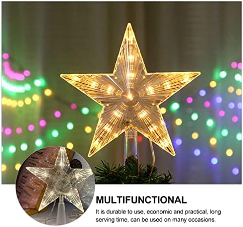 Kisangel Decorações de Natal Treça de Natal Topper estrela LED LED Star Tree Star RGB Night Light Treetop Small Xmas Tree Decor