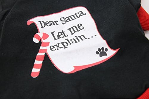 Droolingdog Dog Christmas Camisa querida Papai Noel, deixe -me explicar roupas de cachorro engraçadas para cães pequenos, grande