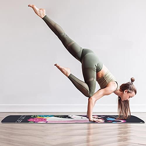 Exercício e fitness de espessura sem escorregamento 1/4 tapete de ioga com unicórnio são impressão real para ioga pilates e exercício