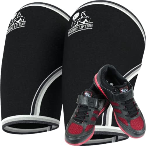 Mangas de cotovelo nórdicas Caso XLarge Pacote com sapatos Venja Tamanho 9.5 - Black Red