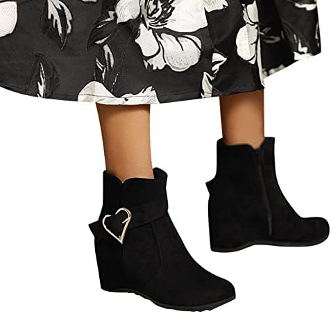 Botas de tornozelo da moda para mulheres plataforma de fivela de fivela não deslizamento Sapatos de neve não deslizam Bootas