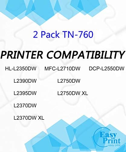 Cartucho de toner TN-760 compatível TN760 usado para irmão hl-l2350dw hl-l2395dw mfc-l2710dw mfc-l2750dwxl impressora, por